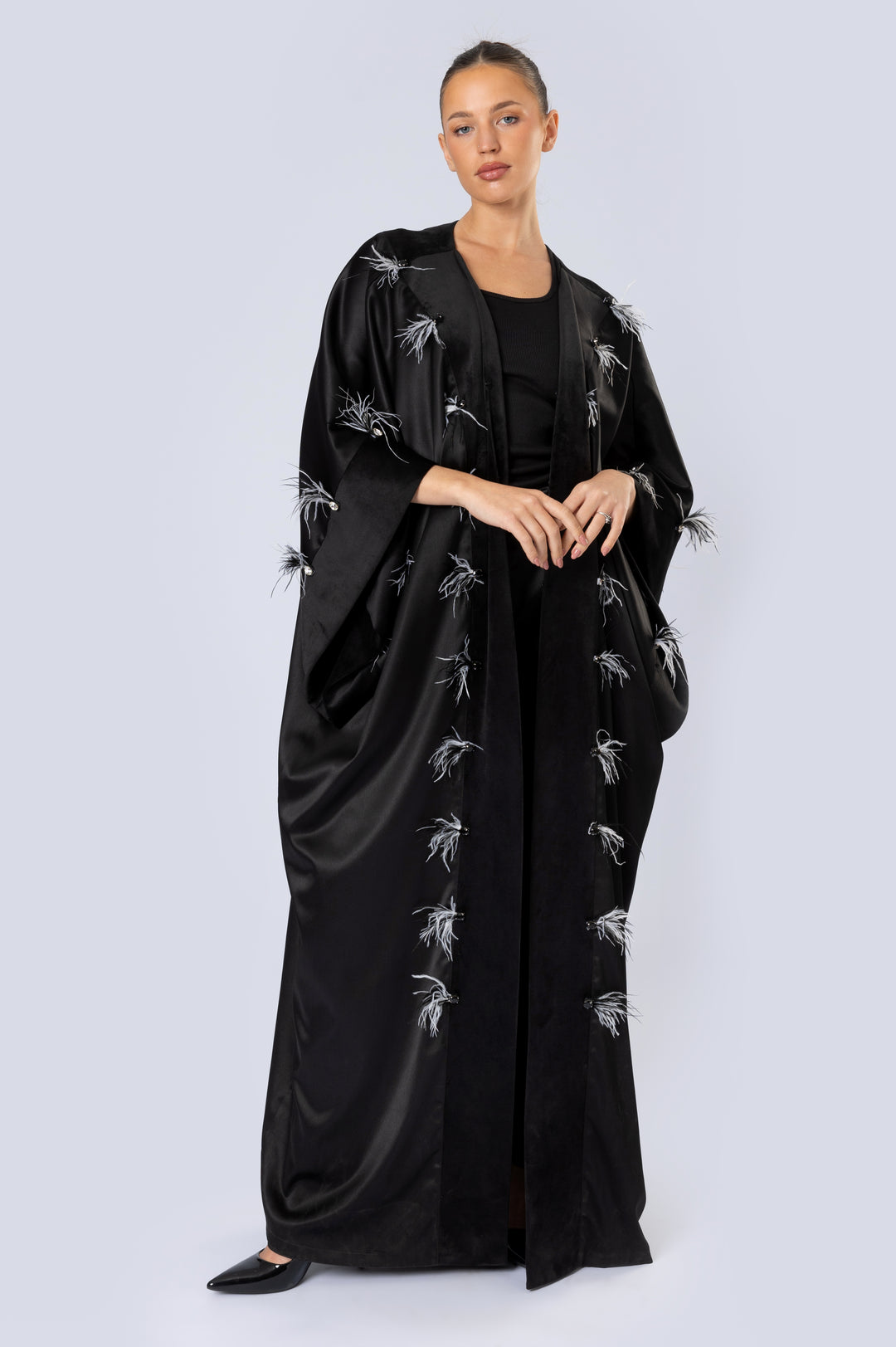 Satin Opened Kaftan