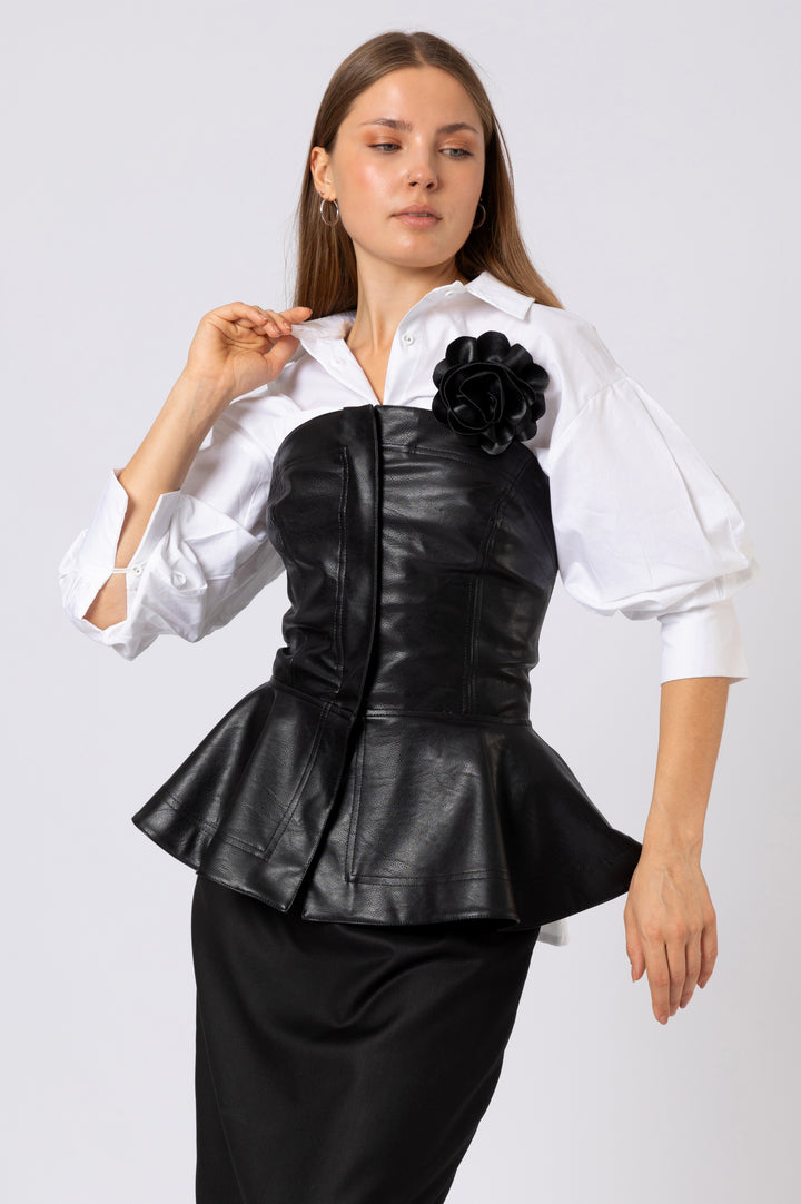 Leather Peplum Corset