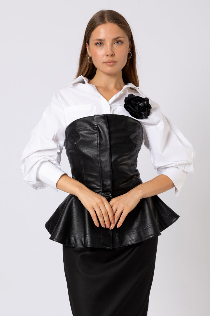 Leather Peplum Corset