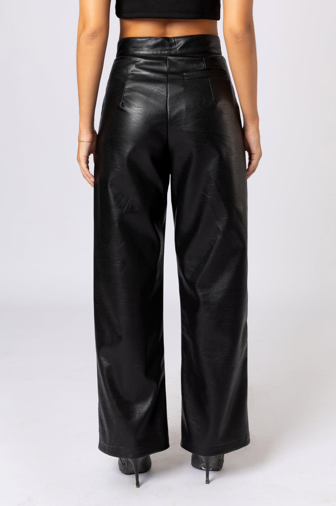 Leather Straight Fit Pants