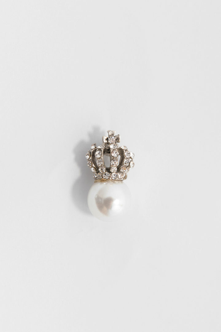 Crown & Pearl Pin Brooch