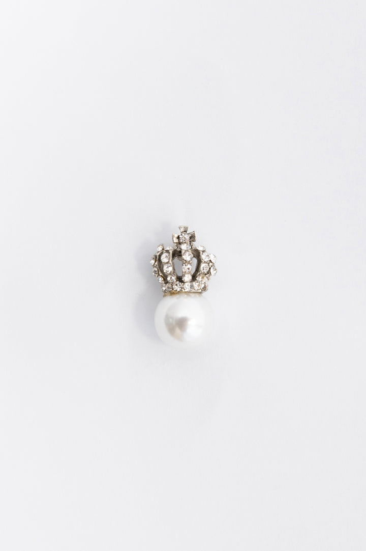 Crown & Pearl Pin Brooch