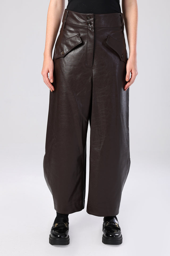 The Frontier Wide-Leg Leather Pants