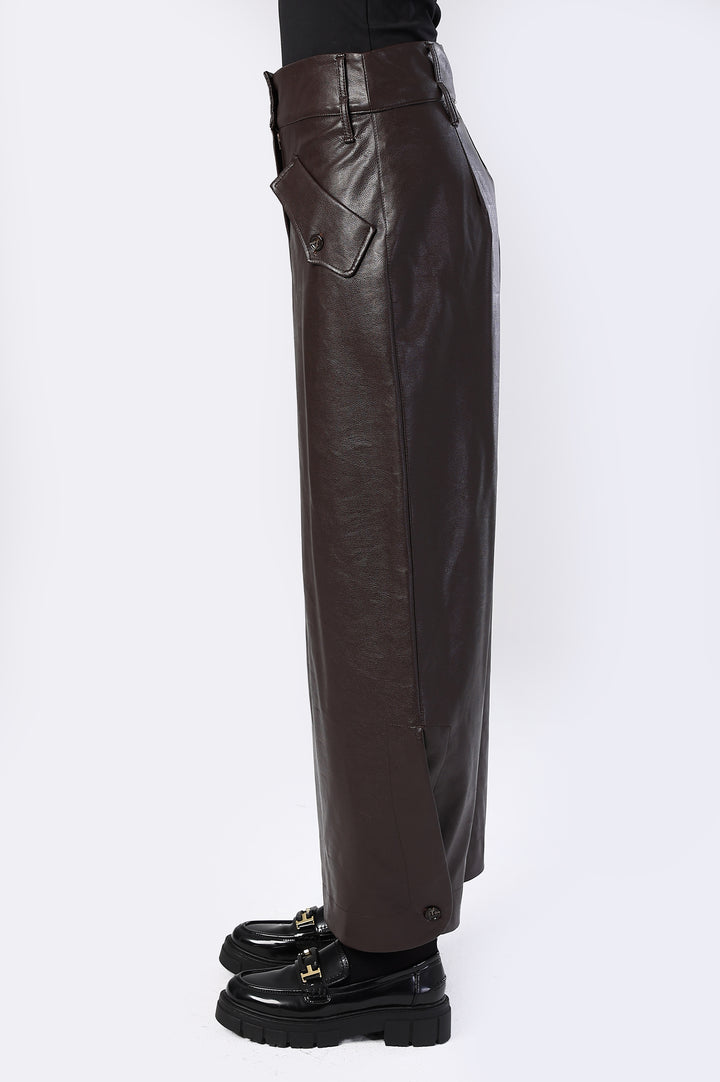 The Frontier Wide-Leg Leather Pants