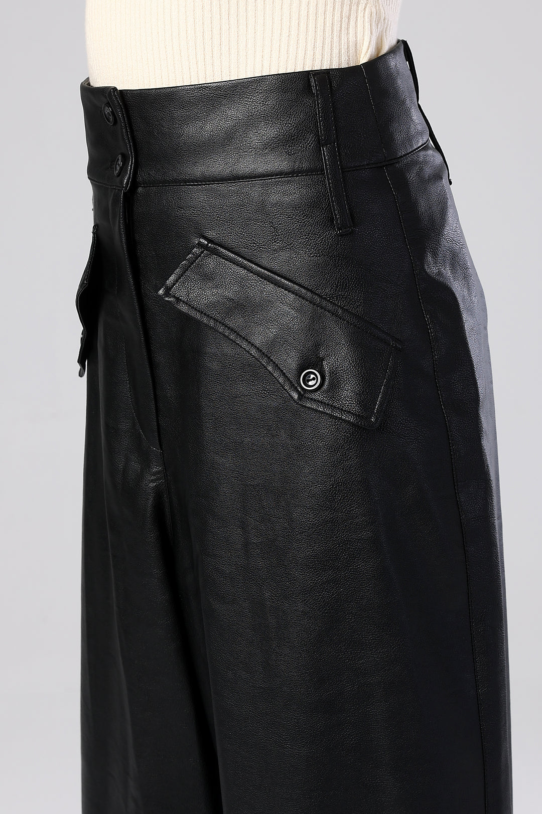 The Frontier Wide-Leg Leather Pants
