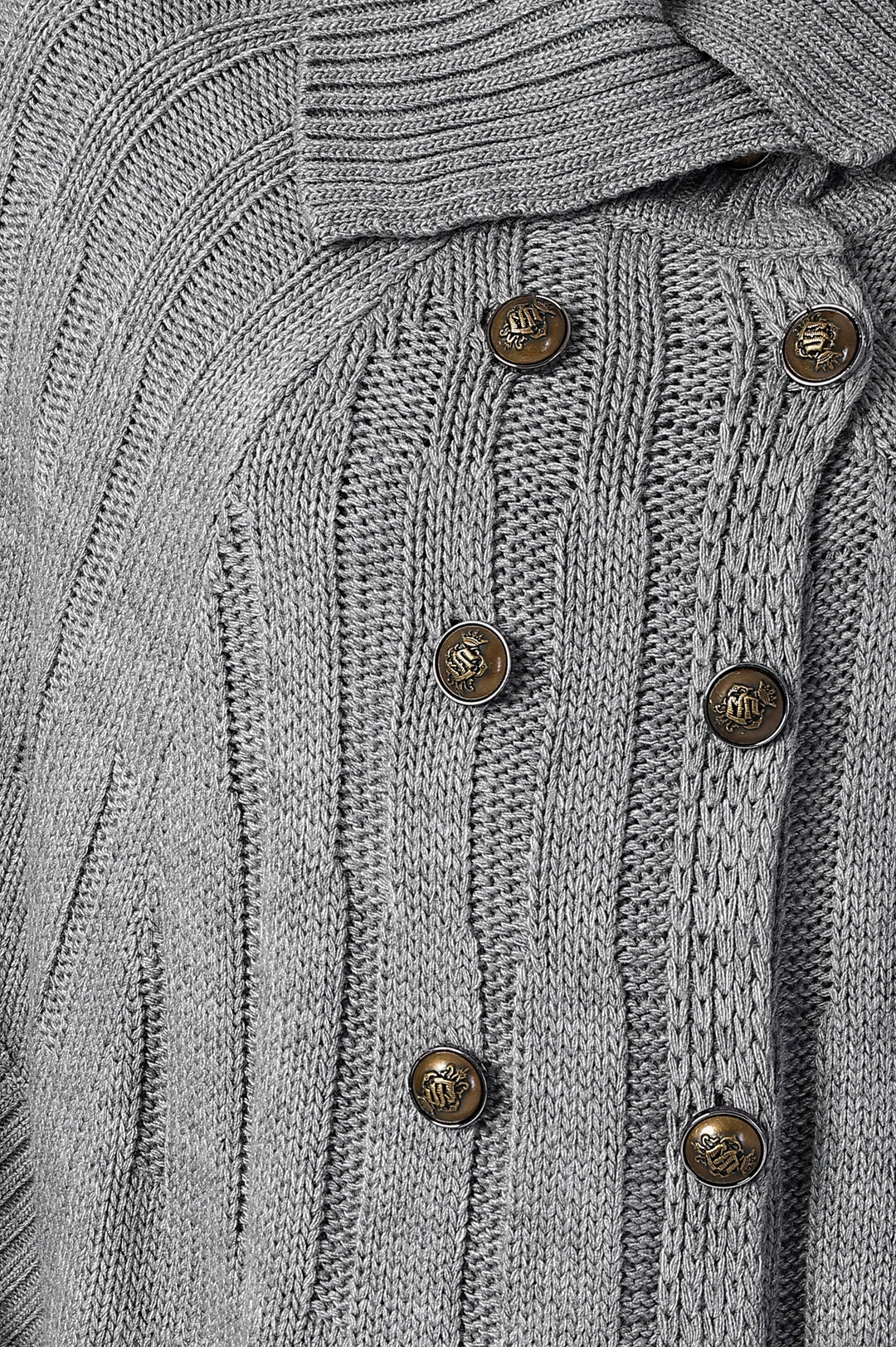 Eclipse Double-Breasted Knit Poncho