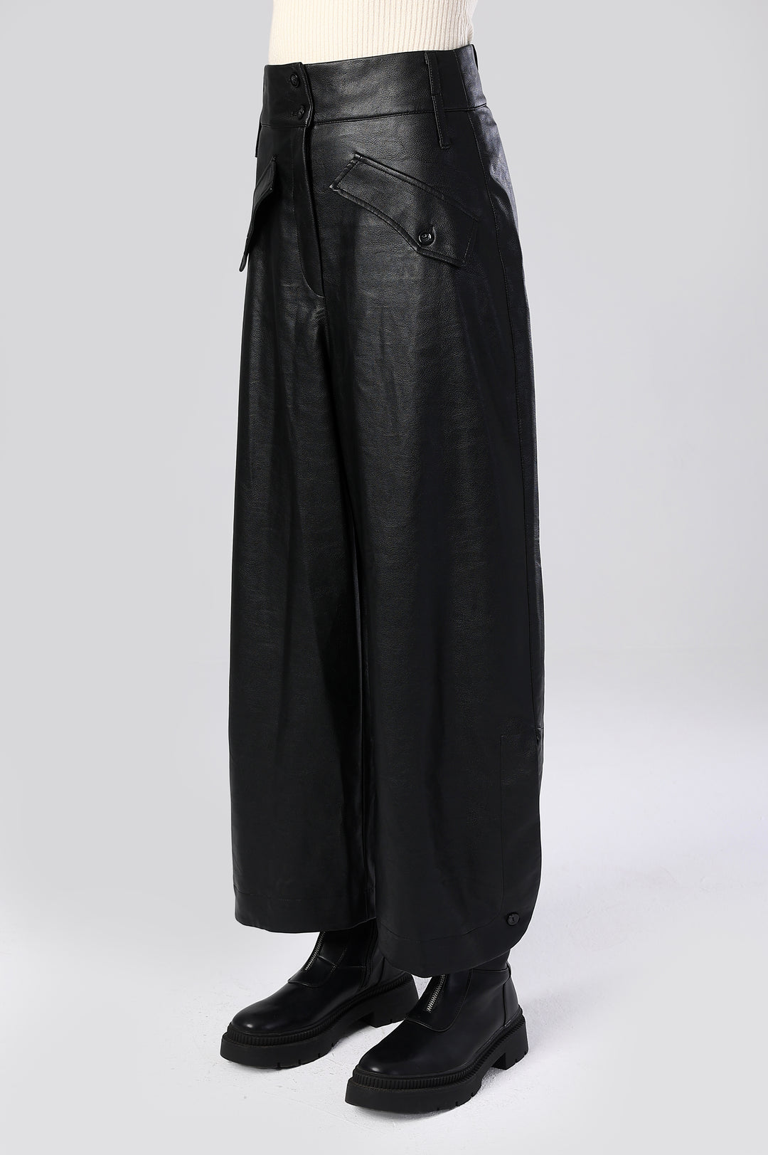 The Frontier Wide-Leg Leather Pants