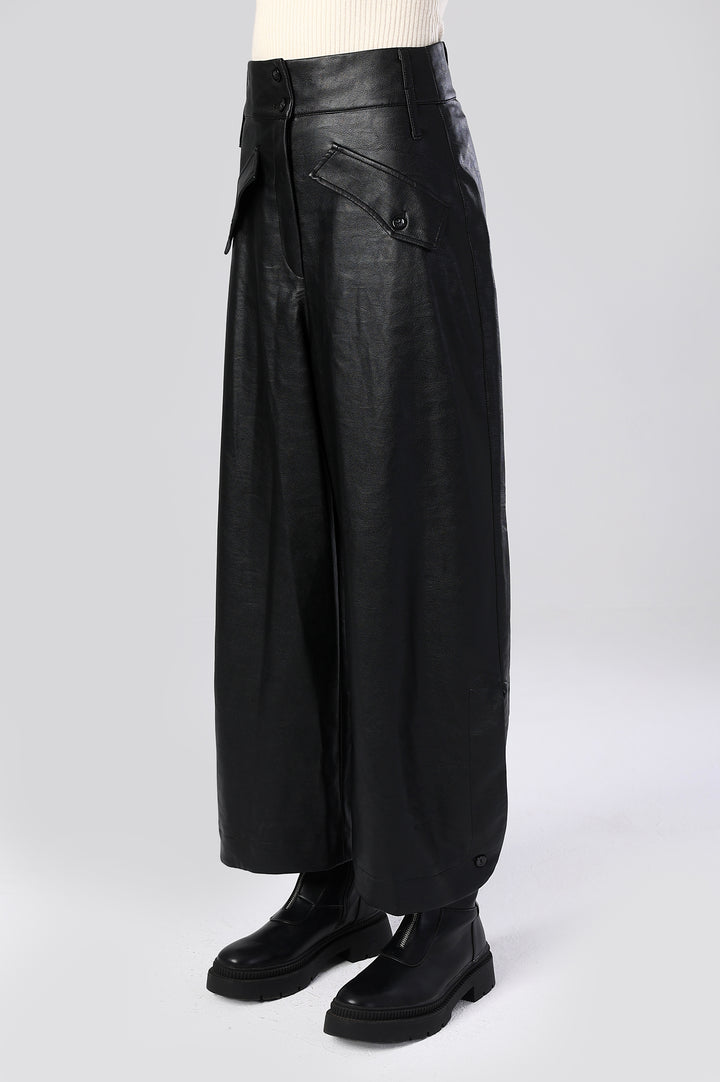 The Frontier Wide-Leg Leather Pants