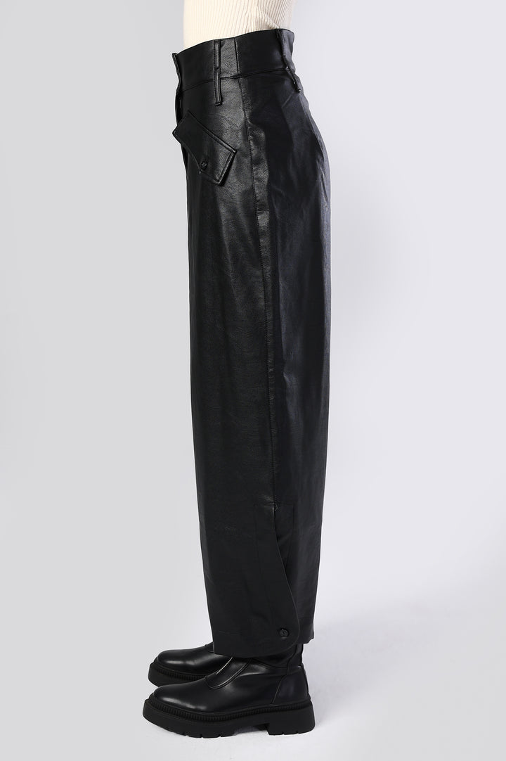 The Frontier Wide-Leg Leather Pants