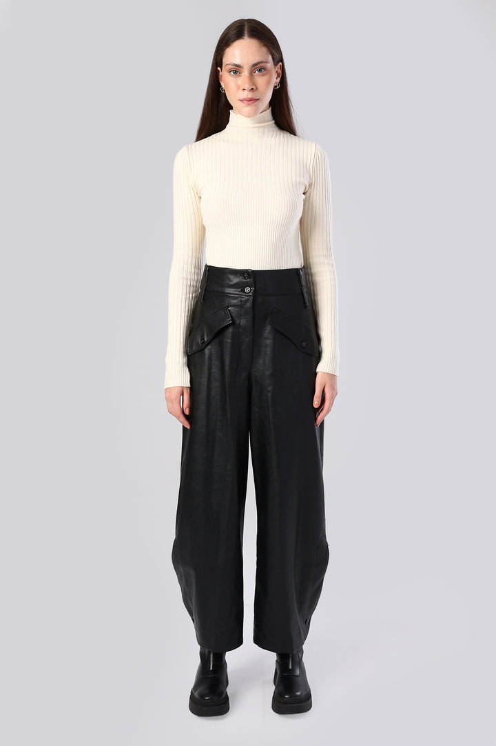 The Frontier Wide-Leg Leather Pants