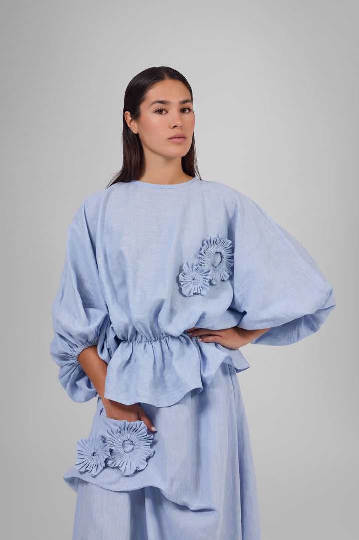 Sculptued Bloom Top