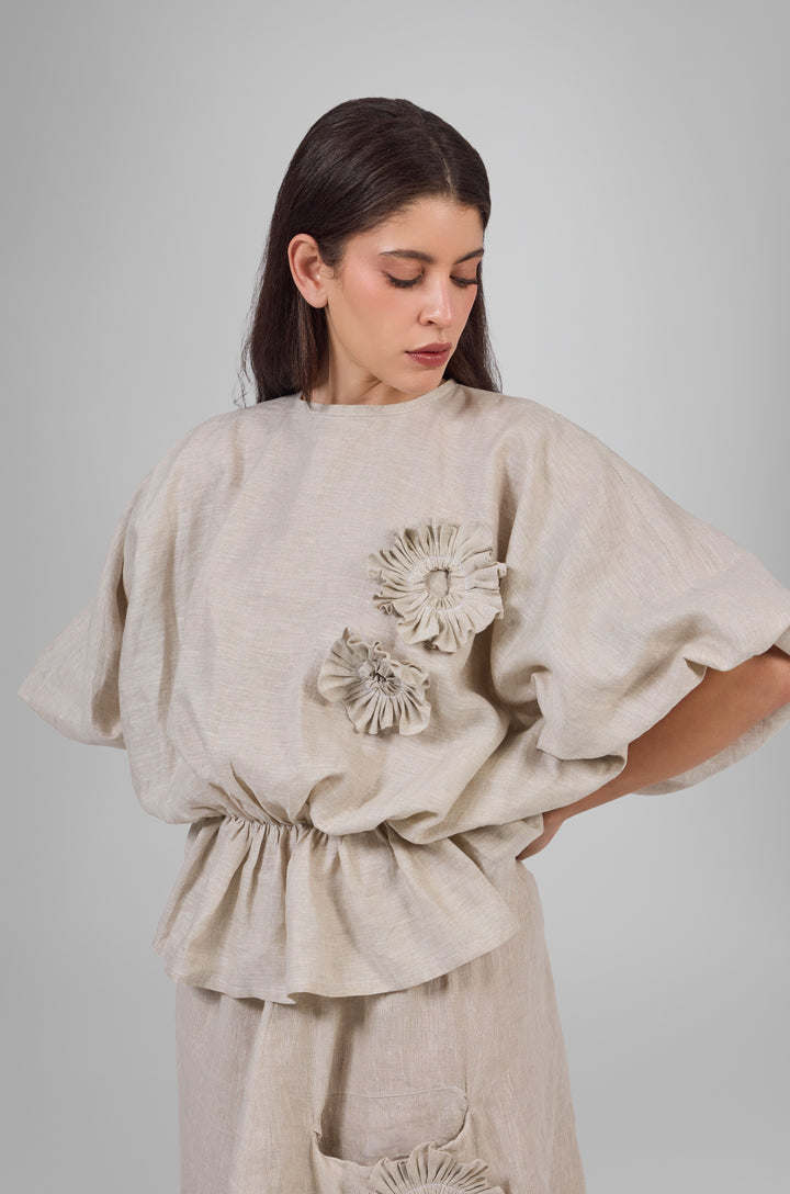 Sculptued Bloom Top