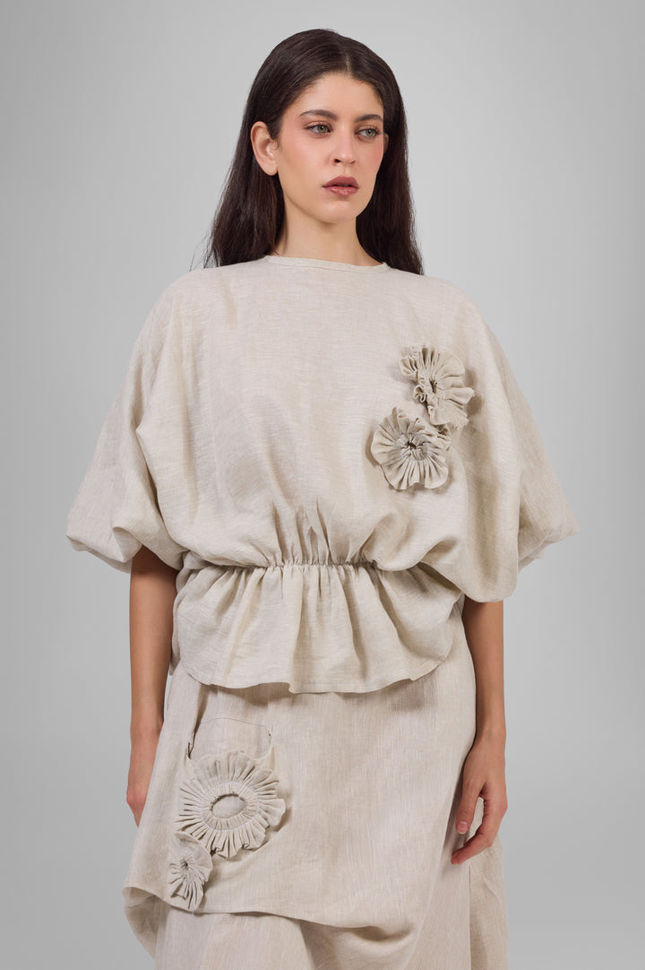 Sculptued Bloom Top