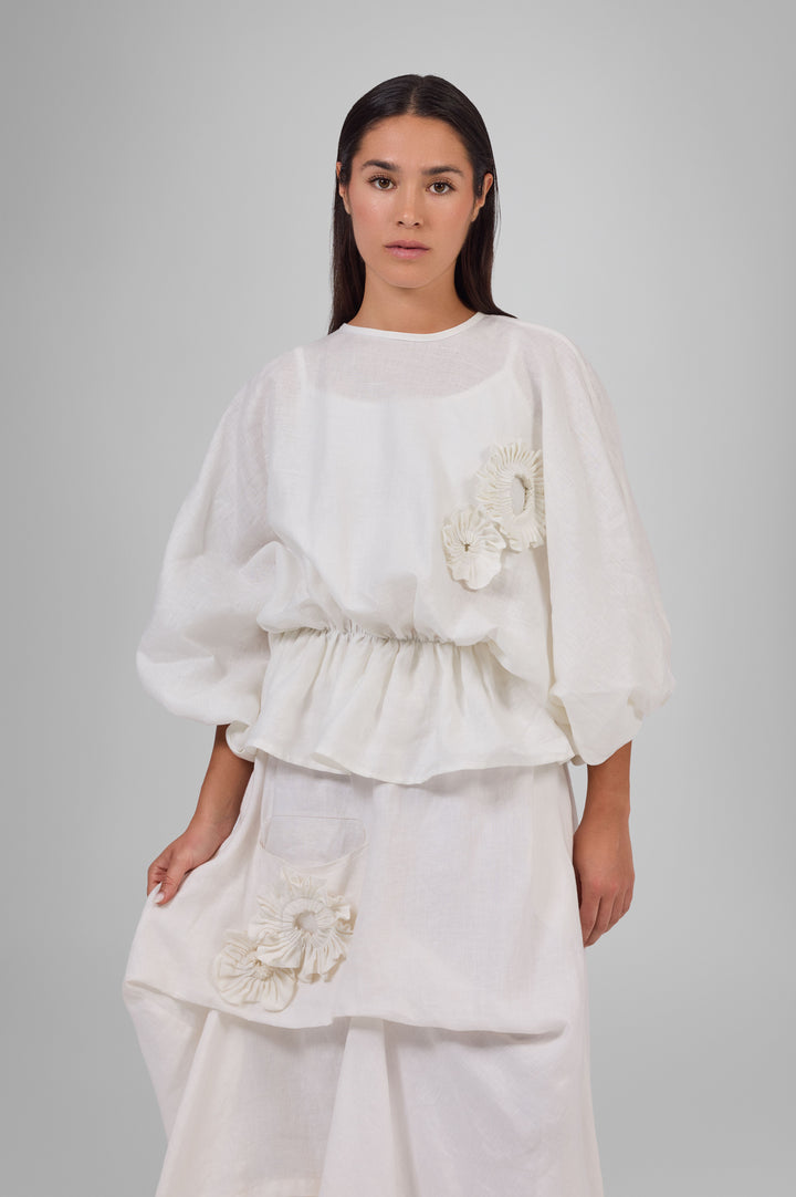 Sculptued Bloom Top
