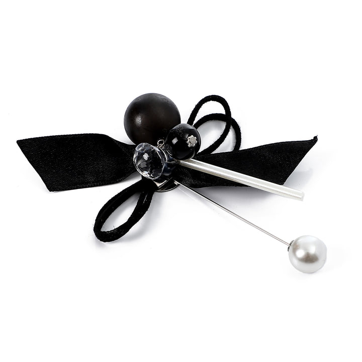 Black Pin Brooch With Pearl