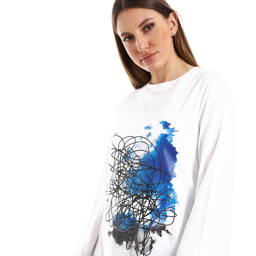 Long Printed T-Shirt With Side Slits