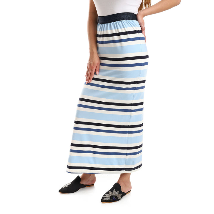 Striped Skirt With Side Slit