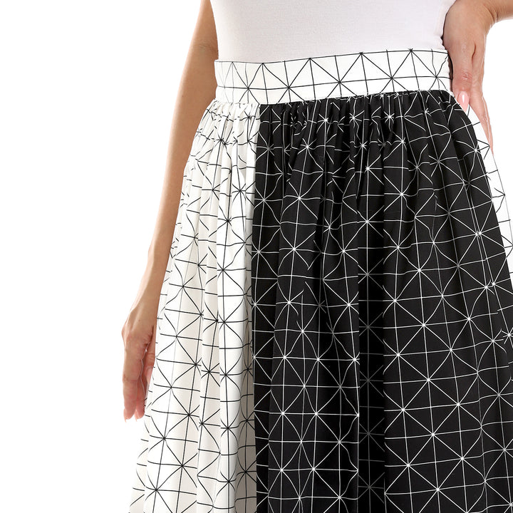 A-line Geometrical Pattern Skirt