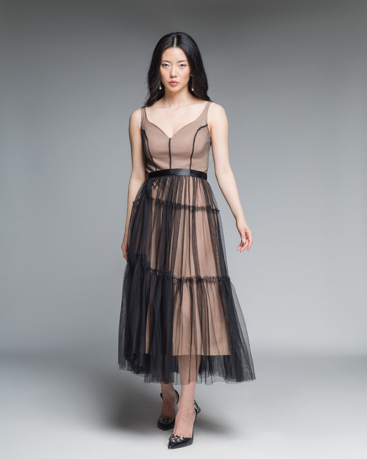 Dress With Tulle Straps