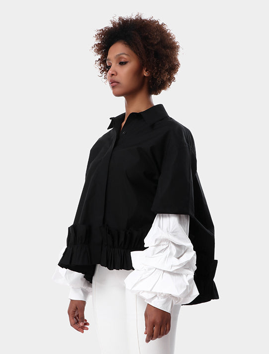Wide Layered Puff Sleeves